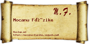 Mocanu Füzike névjegykártya